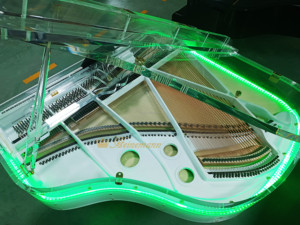 Piano à queue transparent en acrylique cristallin <span class=keywords><strong>Heinemann</strong></span>, design en acrylique transparent, enregistrement et mode silencieux - Product Image 2