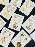 Kalung Liontin Bunga Baja Tahan Karat 2026 Anting Cincin Vintage Chic Tahan Air Set Perhiasan Pesta Hadiah