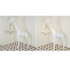 Tuyên bố động vật Đèn sàn Đèn chùm cho sảnh khách sạn biệt thự showroom Art deco con hươu cao cổ kim loại pha lê lịch thi đấu con hươu cao cổ đèn chùm - Product Image 4