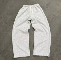 Pantalon Jogger Homme Vintage en Coton 100% Taille Mi-Haute, Délavé à l'Acide, Effet Usé, Jambe Large, Décoloré par le Soleil, Logo Personnalisé, Style Streetwear