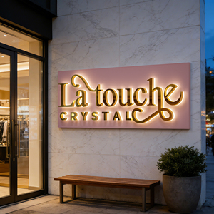 ป้ายไฟ LED 3 มิติ ตัดด้วยเลเซอร์ตามแบบ LC พร้อมไฟแบ็คไลท์ ตัวอักษรโลหะแบบช่องแสง ป้ายโลโก้ธุรกิจส่วนตัว ป้ายติดผนังสำหรับแผนกต้อนรับ ป้ายบริษัท - Product Image 1