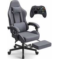 Fauteuil de bureau ergonomique à faible MOQ, inclinable et réglable, avec coussin épais, pivotant et relevable, avec repose-pieds