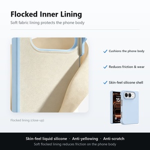 Coque magnétique en silicone liquide pour iPhone Duo, pliable, douce au toucher, antichoc, fine, protection de l'appareil photo, fournisseurs en gros - Product Image 2