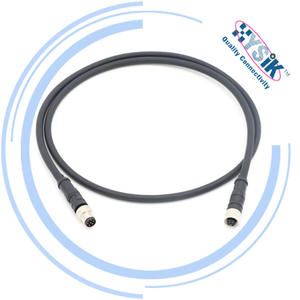 Kabel Ekstensi M8 6 Pin Female Double Ended PUR Hitam - Product Image 1