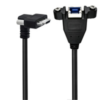Kabel Ekstensi USB C Male ke USB 3.0 Female Panel Mount dengan Pengunci Sekrup