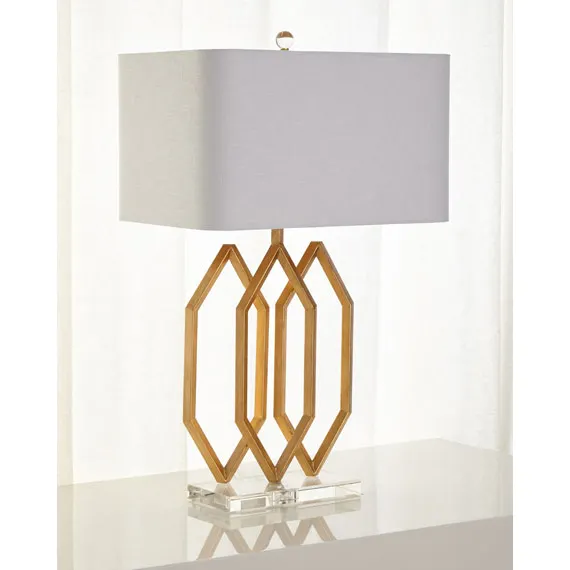 Золотая Настольная лампа с барабанным абажуром для отеля
