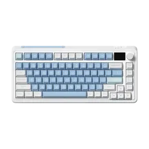 FL电子竞技CMK75 82键机械键盘W和薄膜晶体管显示屏热插拔RGB 2 4g无线蓝牙有线键盘PBT键