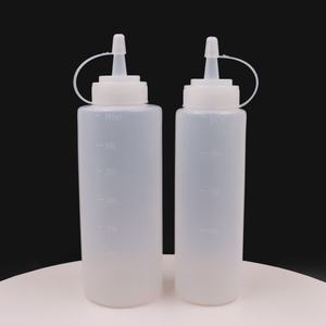 Wholesale Empty 8oz 12oz 16oz Plastic Bottles with Squeeze Lid for Ketchup HDPE Reusable Oil Bottles for <b>Sauces</b> with Nozzle - Product Image 5