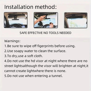 Universal 180 °   Extensor de Visera Ajustable para Auto, Bloqueador Solar Polarizado Antideslumbrante para Parabrisas, Reduce el Resplandor, Seguro Día y Noche - Product Image 5