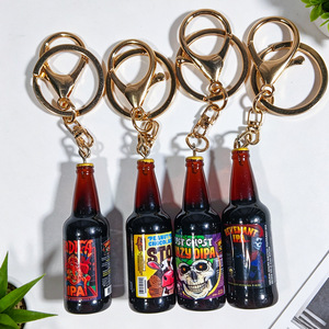 Porte-clés en résine transparente personnalisable en forme de bouteille de bière Lost Coast, cadeau moderne et minimaliste - Product Image 2