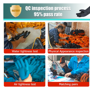 Gants industriels épais noirs et <span class=keywords><strong>orange</strong></span> de 14 pouces, résistants aux produits chimiques, gants en latex de caoutchouc résistants - Product Image 6