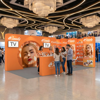 Stand d'exposition modulaire pliable portable 10x20 pieds en aluminium à sublimation thermique, montage rapide sans outils