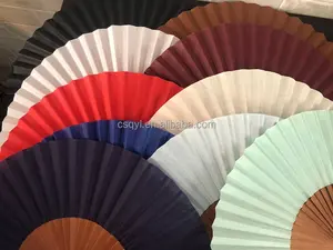 Customized Spanish COLORED PEAR WOOD Hand Held Fan For Wedding