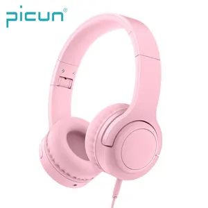 Picun q2 fita de ouvido dobrável, 93db limitador de volume, proteção auditiva para crianças com fio
