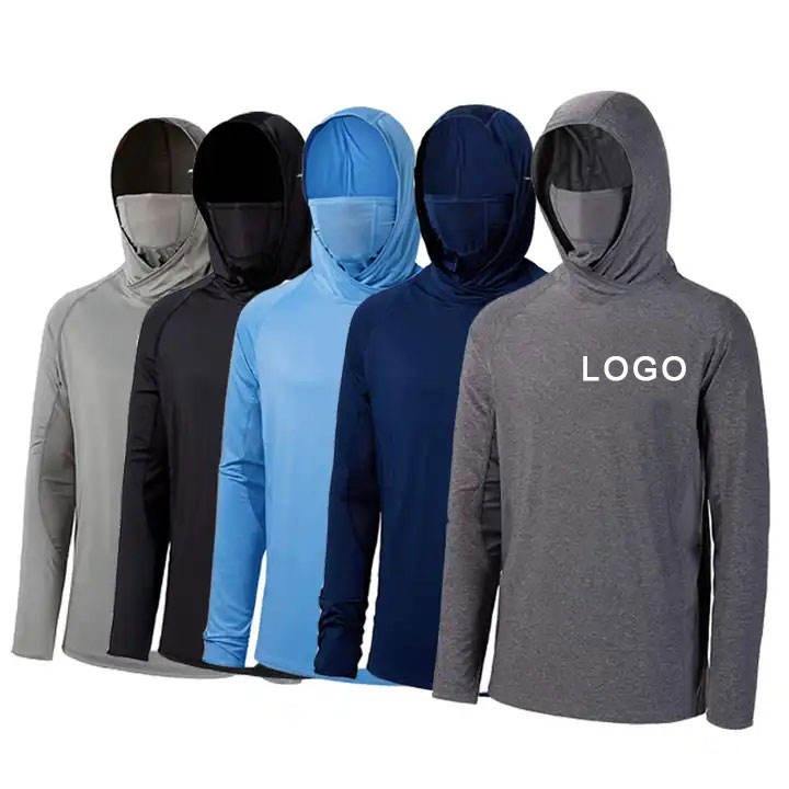 Custom High Quality Sublimation Print Upf50+ Sun Protection Quick Drying Breathable Fish Shirt Long Sleeve Mask Fishing Shirts