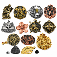 Lencana Logam Personal 3D Relief Perisai Garda Kerajaan Pin Perunggu Antik Lencana Logo Kustom untuk Acara Ulang Tahun
