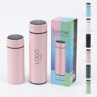 Bouteille d'eau intelligente en acier inoxydable 316 de 10 oz et 16 oz avec isolation sous vide, affichage numérique LED et infuseur à thé intégré pour les voyages
