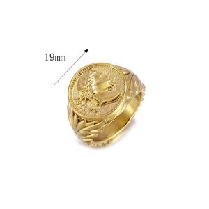 yunnique Roman Empire Coin <b>Ring</b> Stainless Steel Men's Jewelry Retro Electroplated Geometric Design Gift Fashion <b>Ring</b> - Product Image 5