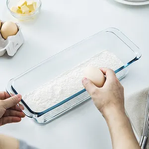 批发硼硅酸盐玻璃烤盘厨房烤盘长方形玻璃烤盘蛋糕工具