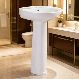 <span class=keywords><strong>Lavabo</strong></span> de Cerámica con Pedestal Clásico de 400x570x850mm, <span class=keywords><strong>Lavabo</strong></span> Duradero de Tamaño Estándar, Suministro de Fábrica - Product Image 2