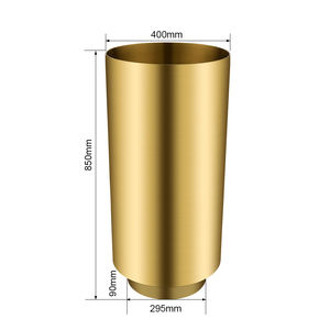 Lavabo moderne en acier inoxydable sur pied en PVD doré 304, lavabo d'extérieur sur pied pour hôtel, cuisine, villa, salle de bain - Product Image 5