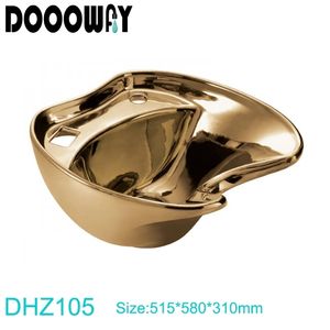 Vente en gros d'éviers à shampoing dorés/noirs/blancs Lavabos de salon de coiffure Lavabo à cheveux en céramique - Product Image 2