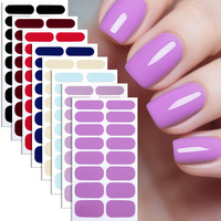 100 feuilles d'autocollants pour ongles 2D imperméables de couleur unie, bandes de vernis à ongles en gel auto-adhésives, décoration DIY pour nail art, ne nécessite pas de durcissement UV