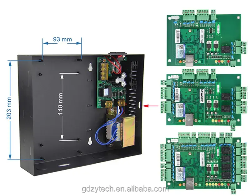 Kotak catu daya portabel logam tegangan Output DC 12V 5A kotak catu daya sakelar untuk sistem kontrol akses