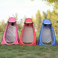Ensemble de douche de camping portable avec douchette électrique rechargeable, abri de toilette et cabine d'essayage escamotable pour l'extérieur
