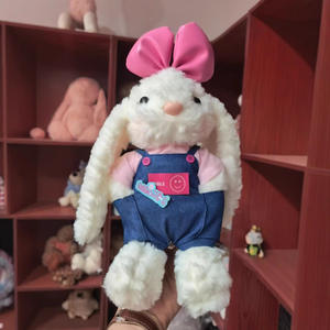 Mainan modis mewah putri kelinci kelinci gantungan kunci kelinci lucu kartun untuk putri penghilang stres mesin genggam kain boneka - Product Image 2