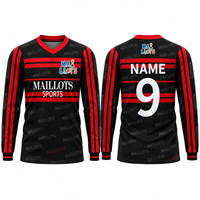 Maillot de football à manches longues pour homme avec manches raglan et coupe classique pour les matchs de clubs amateurs, maillot seul pour les commandes de groupe