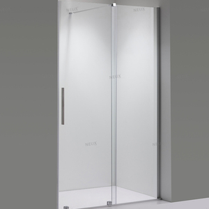 NEUX 304 Poignée en acier inoxydable Design moderne <span class=keywords><strong>Porte</strong></span> de <span class=keywords><strong>douche</strong></span> coulissante en verre avec cadre et roues inférieures - Product Image 2