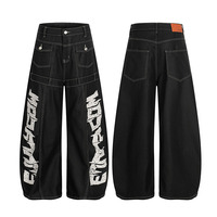 Jean coupe-courbe style streetwear hip-hop – Design décontracté multi-poches, patchwork unique, pantalon ample à jambe large