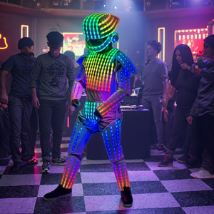 Traje de armadura con luz LED Control remoto colorido traje de caballero espacial Bar puesta en escena Halloween Cosplay DJ traje ropa - Product Image 1