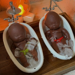 Muñeco Antiestrés Creativo de TPR, Juguete de Compresión de Lenta Recuperación con Forma de Bebé Negro para Morder la Palma y el Tobillo - Product Image 1