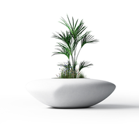 Grand pot de fleurs triangulaire en fibre de verre, pot de fleurs personnalisé en FRP, décoration durable pour la maison et le jardin, utilisation au sol pour fleurs artificielles