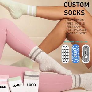 <span class=keywords><strong>Calcetines</strong></span> de Yoga Personalizados de Fábrica con Logotipo, <span class=keywords><strong>Calcetines</strong></span> <span class=keywords><strong>Antideslizantes</strong></span> para Pilates para Mujer, Transpirables, de Algodón - Product Image 1