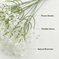 Fleur artificielle en gypsophile à tige unique, faite à la main, style nordique, pour décoration de mariage et de maison, arrangement floral