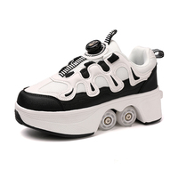 Chaussures à roulettes doubles 4 roues tendance, confortables et imperméables pour garçons et filles