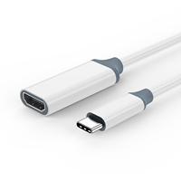 Câble adaptateur USB-C mâle vers femelle, résolution 4K 30HZ, gaine en PVC pour Macbook, projecteur HDTV