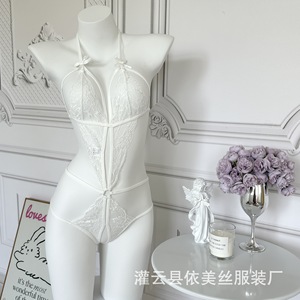 Lencería Sexy Manyu, Body de Encaje para Mujer, Diseño Tentador con Aberturas, Conjunto de Lencería No Removible, Modelo 9254 - Product Image 4