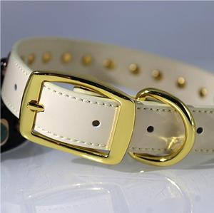 C & H 도매 수제 정품 PU 가죽 세련된 편안한 착용 럭셔리 크리스탈 애완 동물 목걸이 - Product Image 2