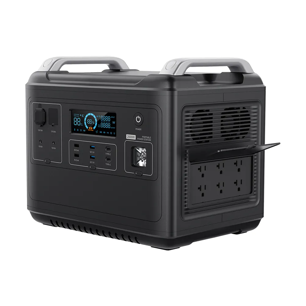 Off Grid Outdoor Camping 2000W Zonne-Energie Generator Zonne-Energie Opladen Draagbare Krachtcentrale Oem/Odm