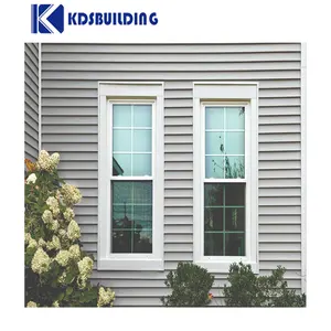 KDSBuilding-ventana Vertical de aluminio, ventana doble colgante de impacto, Huricane individual