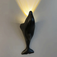 Applique murale LED créative en forme de dauphin, sculpture en aluminium, décoration artistique moderne, extérieure, étanche, à fixer au mur