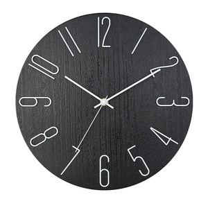 Horloge à quartz personnalisée avec mouvement de balayage silencieux, design grain de bois, montage mural à face unique pour le salon en résine - Product Image 2