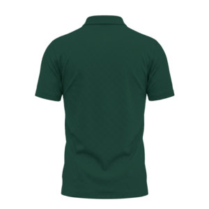 Polo en coton à manches courtes vert foncé pour homme Handee, couleur unie, style décontracté, tissu respirant, coupe classique, logo sur le devant - Product Image 2