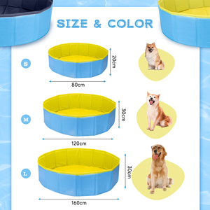 Nobleza สระว่ายน้ำสุนัขสีฟ้าขนาด120*30ซม. อ่างอาบน้ำแบบพับได้ไม่ลื่นแข็งสำหรับสุนัขตัวเล็กและแมวสำหรับกรูมมิ่ง - Product Image 5