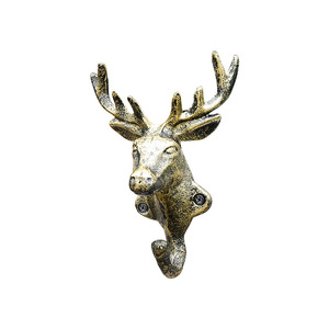 Gancho de cabeza de ciervo de hierro fundido Vintage europeo, accesorio colgante de pared de Metal para decoración del hogar, puerta decorativa, abrigo de llave, Naturaleza muerta de cumpleaños - Product Image 5