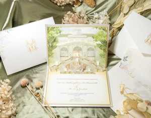Invitation de mariage <span class=keywords><strong>pop</strong></span>-up sur mesure, design relié, s'ouvre comme un livre pour une scène de lieu 3D, invitations <span class=keywords><strong>pop</strong></span>-up en relief - Product Image 6